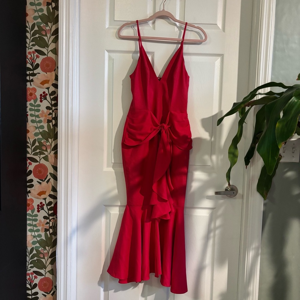 PatBO Red Ruffle Midi Dress - Picture 7 of 8